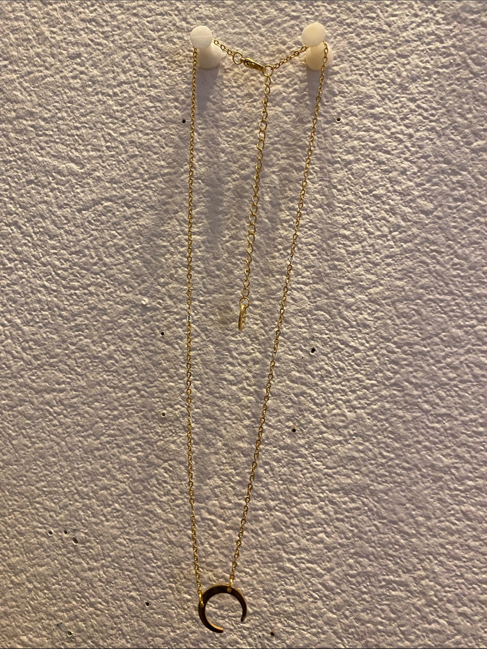 Plunder Gold Crescent Pendant Necklace - Gold Finish